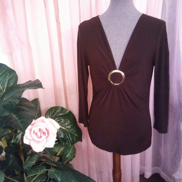 COPY - Chocolate Brown Slinky Top - Picture 6 of 7